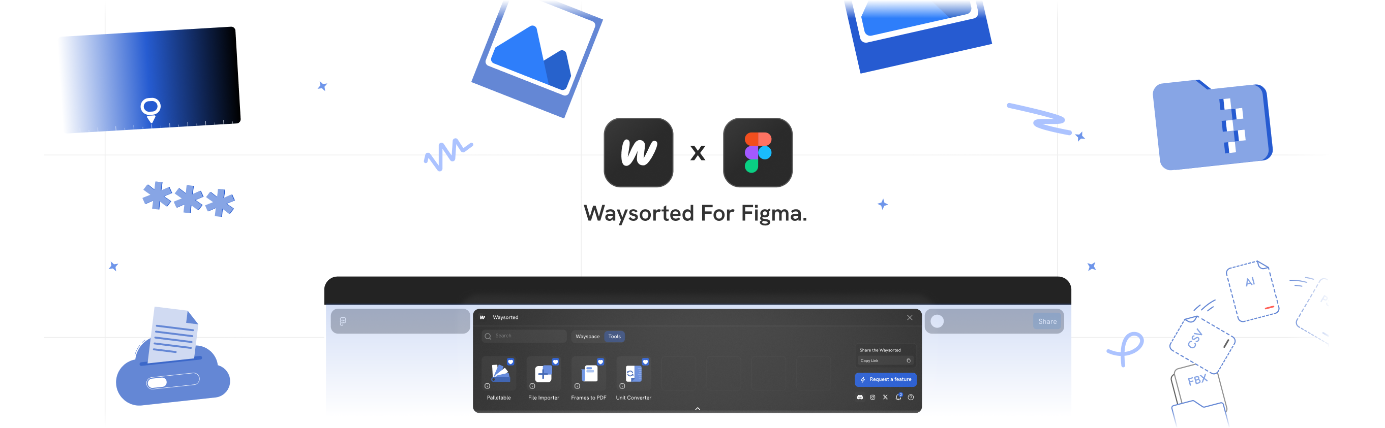 Waysorted for Figma: the plugin's toolbar open inside a Figma file